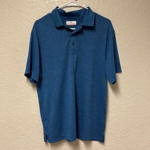 GRAND SLAM Performance Heathered Blue Polo Shirt Mens Medium